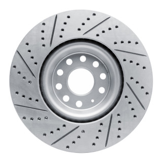 R1 12-25 Audi A3 Quattro Front Right Drilled & Slotted Geo-Carbon Rotor