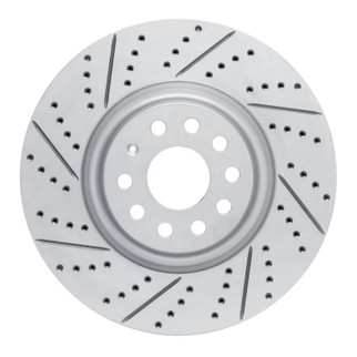 R1 12-25 Audi Q3 Front Left Drilled & Slotted Geo-Carbon Rotor