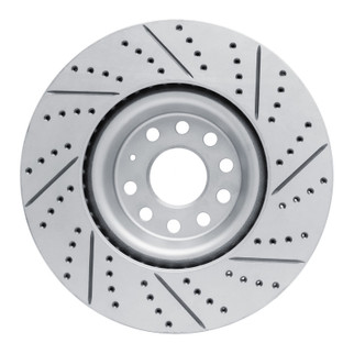 R1 12-25 Audi Q3 Front Left Drilled & Slotted Geo-Carbon Rotor