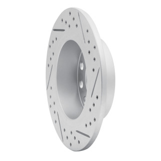 R1 10-19 Audi A3 Rear Left Drilled & Slotted Geo-Carbon Rotor