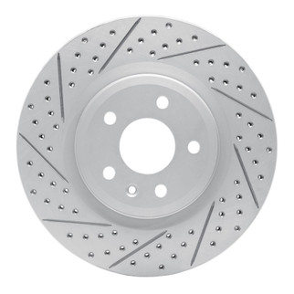 R1 11-19 Ford Taurus Sho Front Left Drilled & Slotted Geo-Carbon Rotor