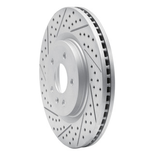 R1 11-19 Ford Taurus Sho Front Left Drilled & Slotted Geo-Carbon Rotor