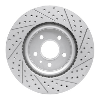 R1 11-19 Ford Taurus Sho Front Left Drilled & Slotted Geo-Carbon Rotor