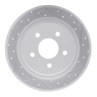 R1 13-18 Ford Transit Connect Rear Right Drilled & Slotted Geo-Carbon Rotor