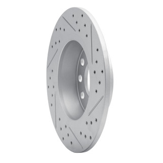 R1 05-25 Audi A3 Sportback E-Tron Rear Left Drilled & Slotted Geo-Carbon Rotor