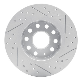 R1 05-25 Audi A3 Sportback E-Tron Rear Left Drilled & Slotted Geo-Carbon Rotor