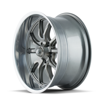 Ridler 650 20x10 / 5x120.65 BP / 0mm Offset / 83.82mm Hub Gloss Grey Polished Wheel