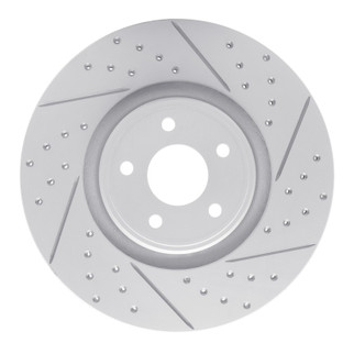 R1 14-19 Ford Focus Front Right Drilled & Slotted Geo-Carbon Rotor