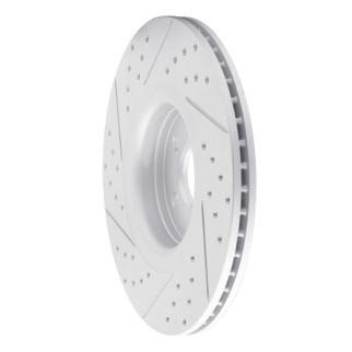 R1 14-19 Ford Focus Front Right Drilled & Slotted Geo-Carbon Rotor