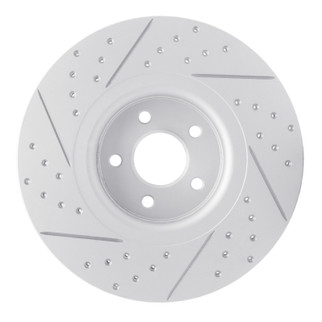 R1 14-19 Ford Focus Front Right Drilled & Slotted Geo-Carbon Rotor