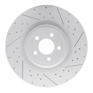 R1 15-23 Ford Mustang Front Right Drilled & Slotted Geo-Carbon Rotor