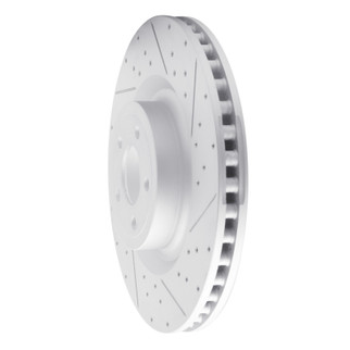 R1 15-23 Ford Mustang Front Right Drilled & Slotted Geo-Carbon Rotor