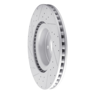 R1 15-23 Ford Mustang Front Right Drilled & Slotted Geo-Carbon Rotor