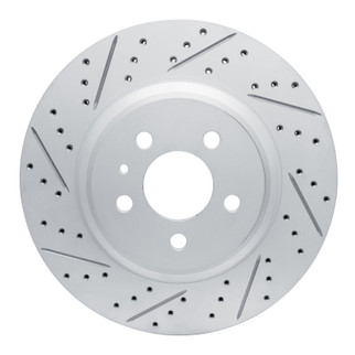 R1 17-25 Tesla Model 3 Rear Left Drilled & Slotted Geo-Carbon Rotor