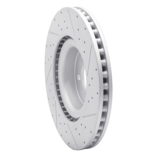 R1 15-23 Ford Mustang Front Left Drilled & Slotted Geo-Carbon Rotor