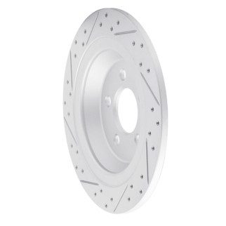 R1 15-23 Ford Mustang Rear Right Drilled & Slotted Geo-Carbon Rotor