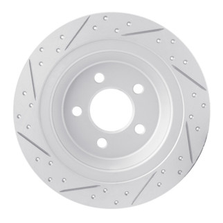 R1 15-23 Ford Mustang Rear Right Drilled & Slotted Geo-Carbon Rotor