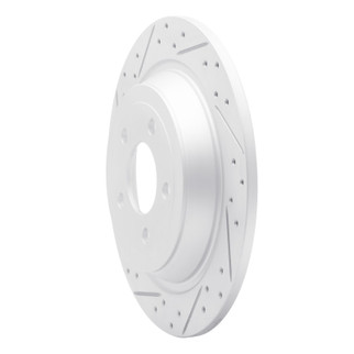 R1 15-23 Ford Mustang Rear Left Drilled & Slotted Geo-Carbon Rotor
