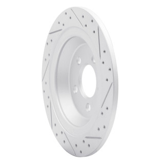 R1 15-23 Ford Mustang Rear Left Drilled & Slotted Geo-Carbon Rotor