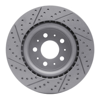 R1 17-25 Tesla Model 3 Front Right Drilled & Slotted Geo-Carbon Rotor