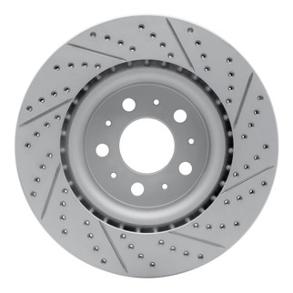 R1 17-25 Tesla Model 3 Front Left Drilled & Slotted Geo-Carbon Rotor
