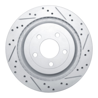 R1 15-23 Ford Mustang Rear Right Drilled & Slotted Geo-Carbon Rotor