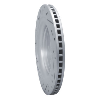R1 15-23 Ford Mustang Rear Right Drilled & Slotted Geo-Carbon Rotor