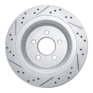 R1 15-23 Ford Mustang Rear Right Drilled & Slotted Geo-Carbon Rotor
