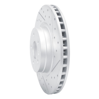 R1 12-21 Tesla Model X Front Right Drilled & Slotted Geo-Carbon Rotor