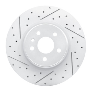R1 12-21 Tesla Model X Front Left Drilled & Slotted Geo-Carbon Rotor