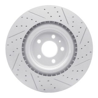 R1 13-14 Ford Mustang Front Left Drilled & Slotted Geo-Carbon Rotor