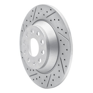 R1 16-25 Audi Tt Quattro Rear Left Drilled & Slotted Geo-Carbon Rotor