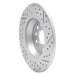 R1 16-25 Audi Tt Quattro Rear Left Drilled & Slotted Geo-Carbon Rotor