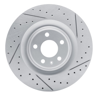 R1 17-26 Audi S8 Rear Right Drilled & Slotted Geo-Carbon Rotor