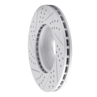 R1 12-18 Ford Focus Front Right Drilled & Slotted Geo-Carbon Rotor