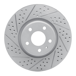 R1 11-17 Audi A4 Allroad Front Left Drilled & Slotted Geo-Carbon Rotor