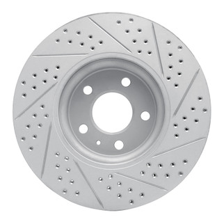 R1 11-17 Audi A4 Allroad Front Left Drilled & Slotted Geo-Carbon Rotor