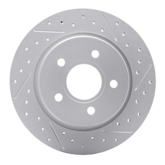 R1 12-18 Ford Focus Rear Right Drilled & Slotted Geo-Carbon Rotor