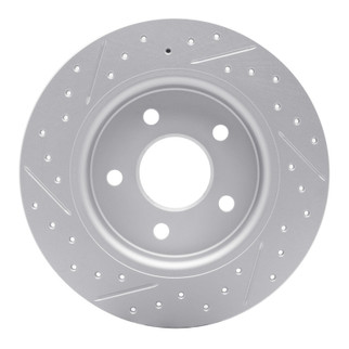 R1 12-18 Ford Focus Rear Right Drilled & Slotted Geo-Carbon Rotor