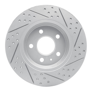 R1 08-25 Audi A6 Quattro Rear Left Drilled & Slotted Geo-Carbon Rotor