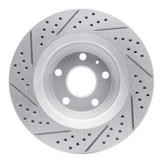 R1 08-15 Audi Tts Quattro Rear Right Drilled & Slotted Geo-Carbon Rotor