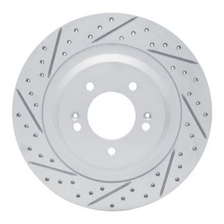 R1 21-26 Hyundai Sonata Rear Left Drilled & Slotted Geo-Carbon Rotor