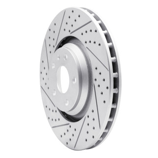 R1 08-11 Audi Tt Quattro Front Left Drilled & Slotted Geo-Carbon Rotor