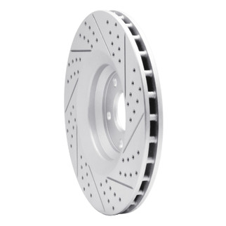 R1 08-11 Audi Tt Quattro Front Left Drilled & Slotted Geo-Carbon Rotor