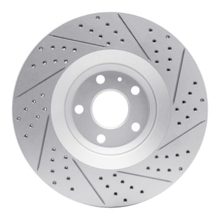R1 08-11 Audi Tt Quattro Front Left Drilled & Slotted Geo-Carbon Rotor