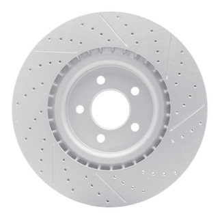 R1 07-14 Ford Mustang Front Left Drilled & Slotted Geo-Carbon Rotor