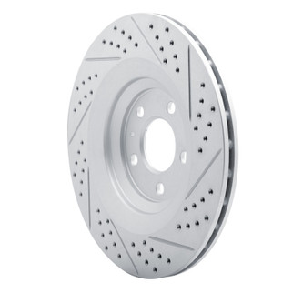 R1 07-11 Audi S6 Rear Left Drilled & Slotted Geo-Carbon Rotor