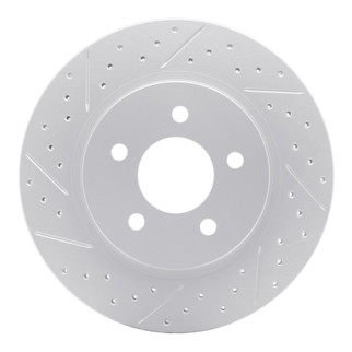 R1 05-14 Ford Mustang Rear Left Drilled & Slotted Geo-Carbon Rotor