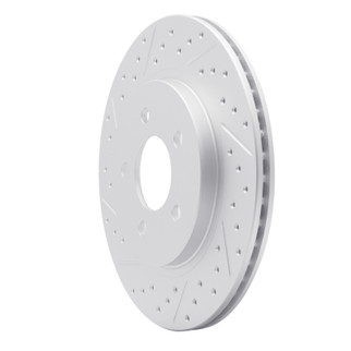 R1 05-14 Ford Mustang Rear Left Drilled & Slotted Geo-Carbon Rotor