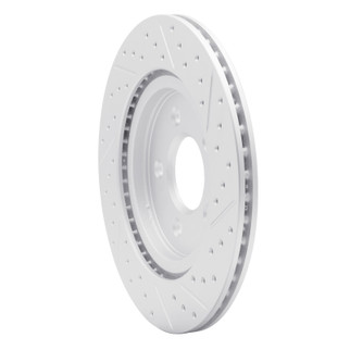 R1 05-14 Ford Mustang Rear Left Drilled & Slotted Geo-Carbon Rotor